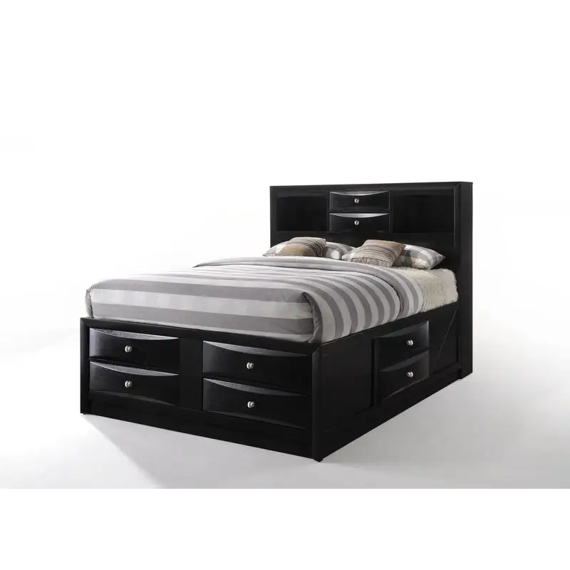 

Black Finish Full Bed with Storage