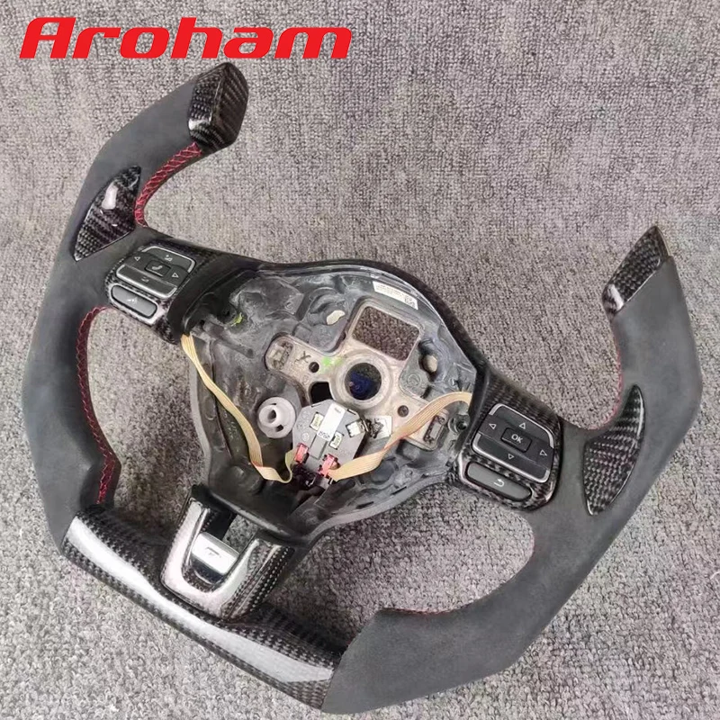 Aroham Carbon Fiber Alcantara Steering Wheel For Volkswagen Golf 6 GTI MK6 VW Polo GTI Scirocco R Passat CC R-Line 2010