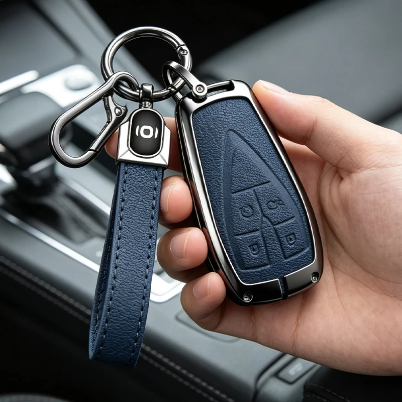 For Changan Qiyuan A05 Key Sleeve Q05 A07 Full Package A06 Shell E07 Buckle Simple Alcantara Auto Zinc Alloy Interior Accessorie