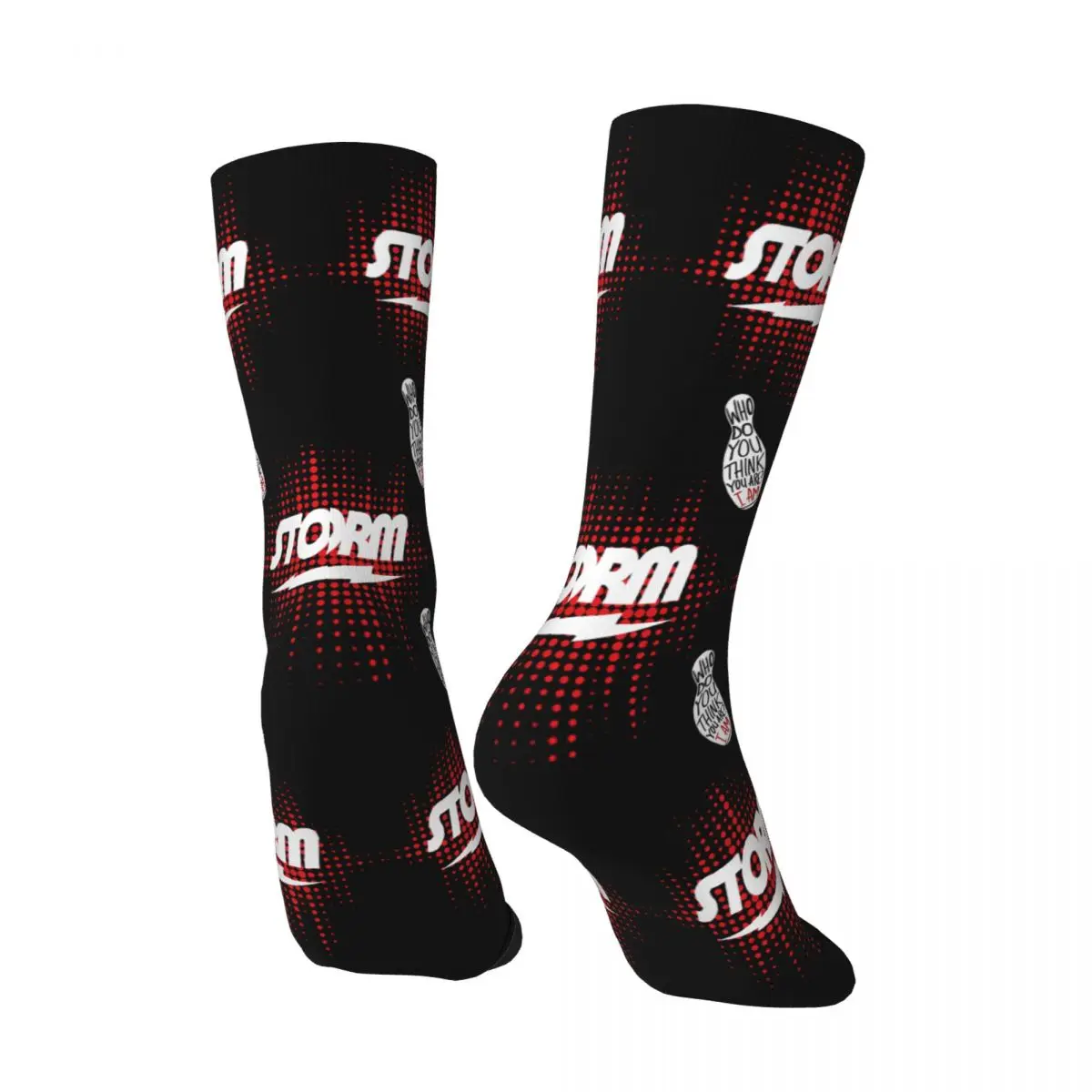 Funny Happy Men's compression Socks Hip Vintage Harajuku Storm bowling Hip Hop Novelty Casual Crew Crazy Sock Gift Printed