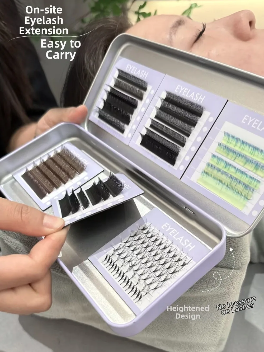 Tragbare Magnetische Aufbewahrungsbox für Wimpern mit Display-Palette Professioneller Wimpern-Organizer Platzsparend – Detail 7