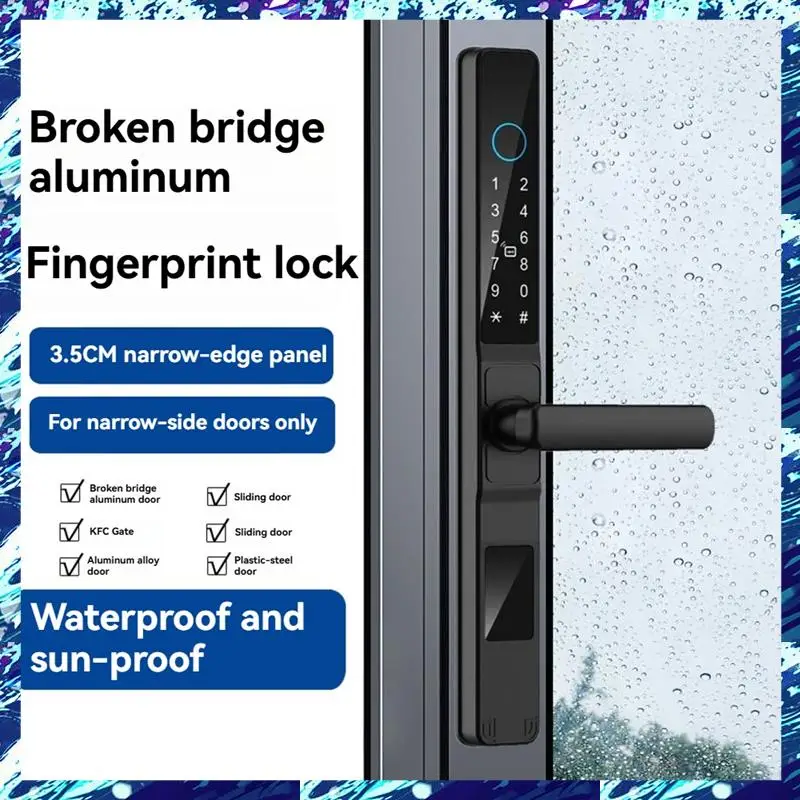 

CEA Tuya Smart Door Lock Fingerprint Biometric Waterproof Digital Electronic Lock APP IC Card Password Aluminum Alloy Lock A