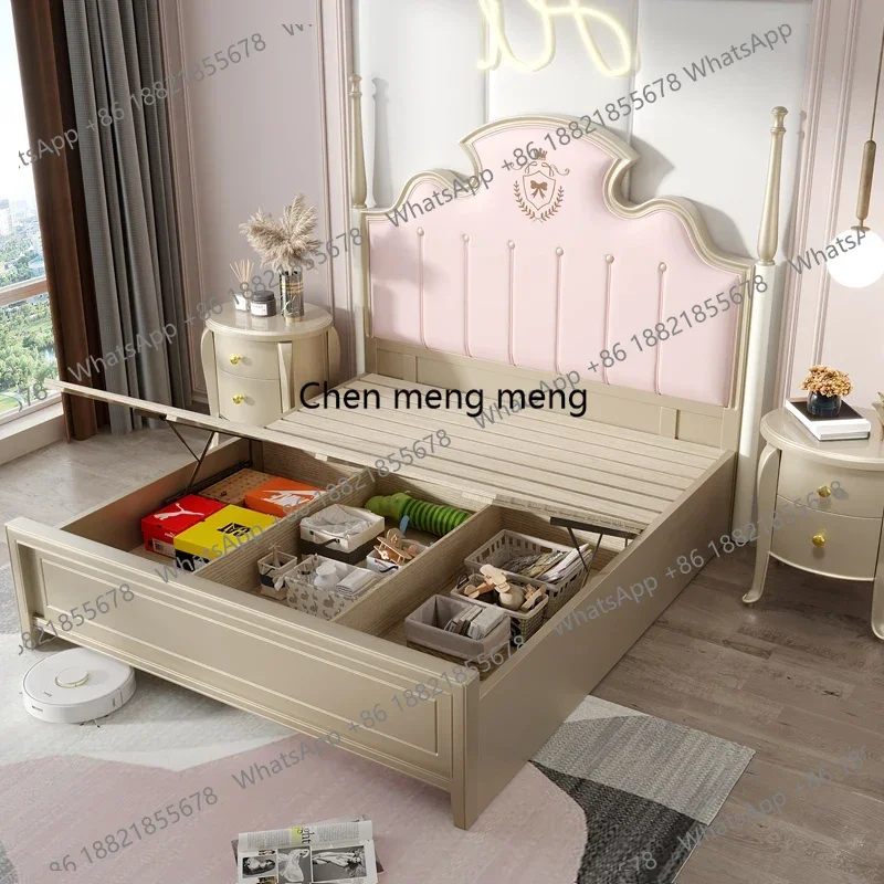 European Loft Massage Bed Wooden Girls Modern Headboards Bed Bedroom Luxury Princess Sleeping Letto Matrimoniale Home