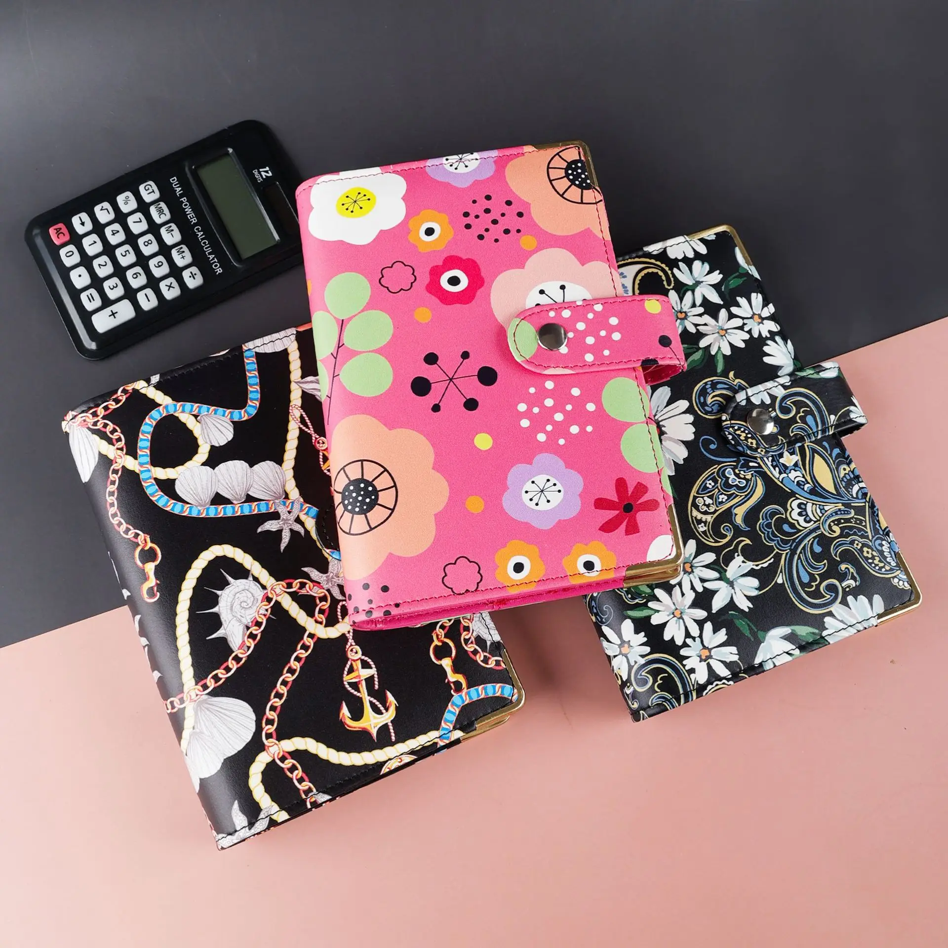 Macaroon Colorful A6 PU Leather DIY Binder Notebook Cover Diary Agenda Planner Paper Cover School Stationery