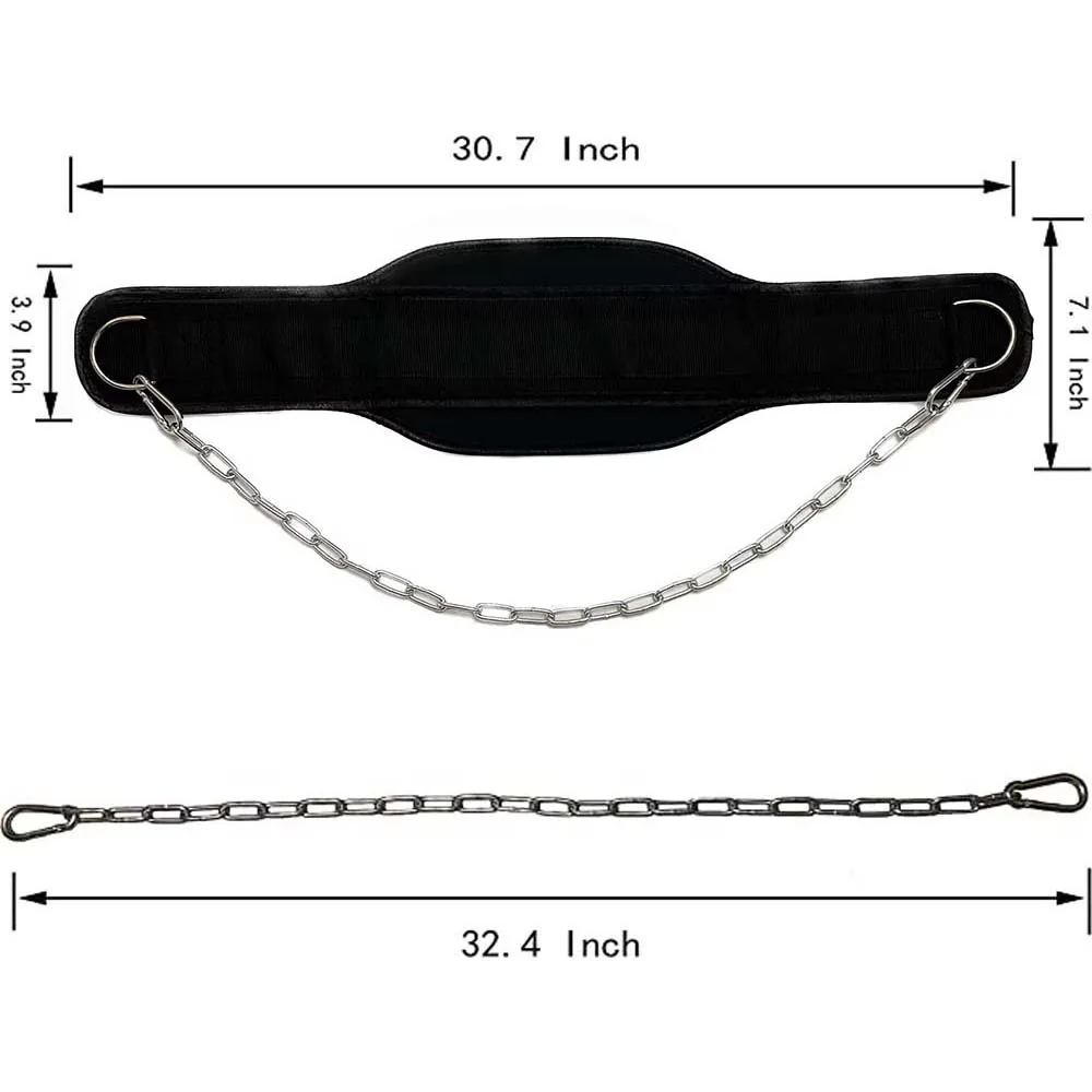 Cintura per sollevamento pesi resistente con cintura per immersione a catena Pull Up Chin Up Kettlebell bilanciere Fitness Bodybuilding palestra