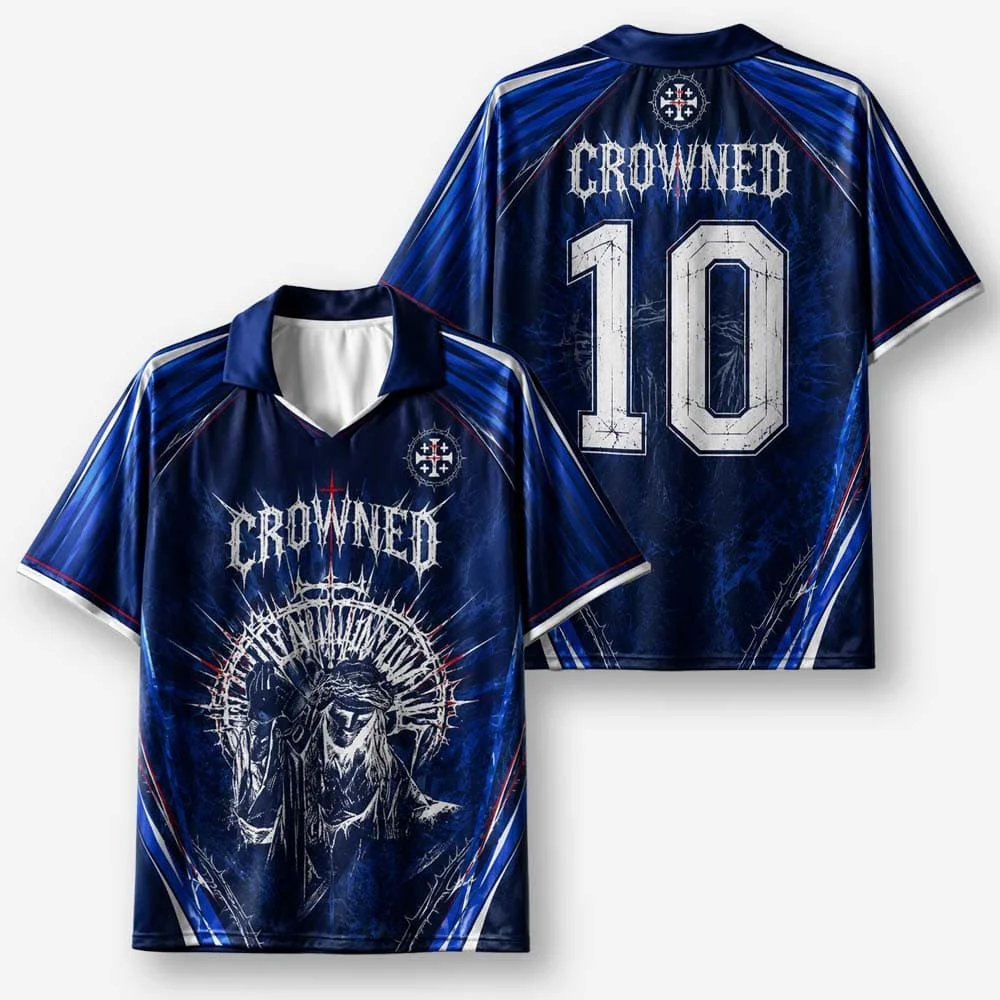 2026 New Lapel Polo Short Sleeved Shirt Retro Christian Cross Religious Pattern Printed T-shirt Fitness Training T-shirt