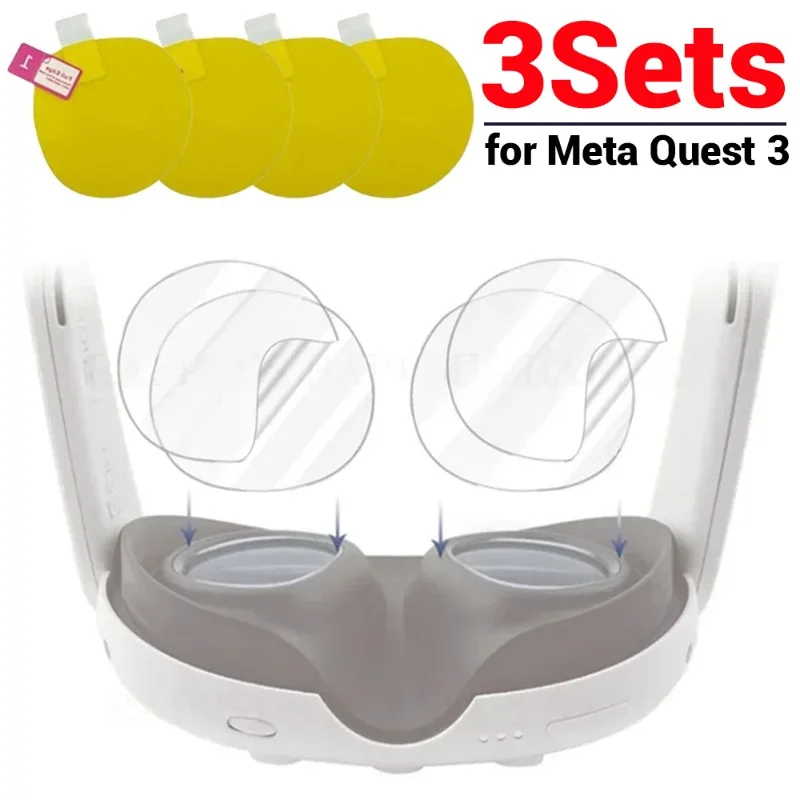 Soft Protective FIlm for Meta Quest 3 Quest3 VR Headset Helmet TPU Lens Protector Anti-Scratch Film for Meta Quest 3 Accessories