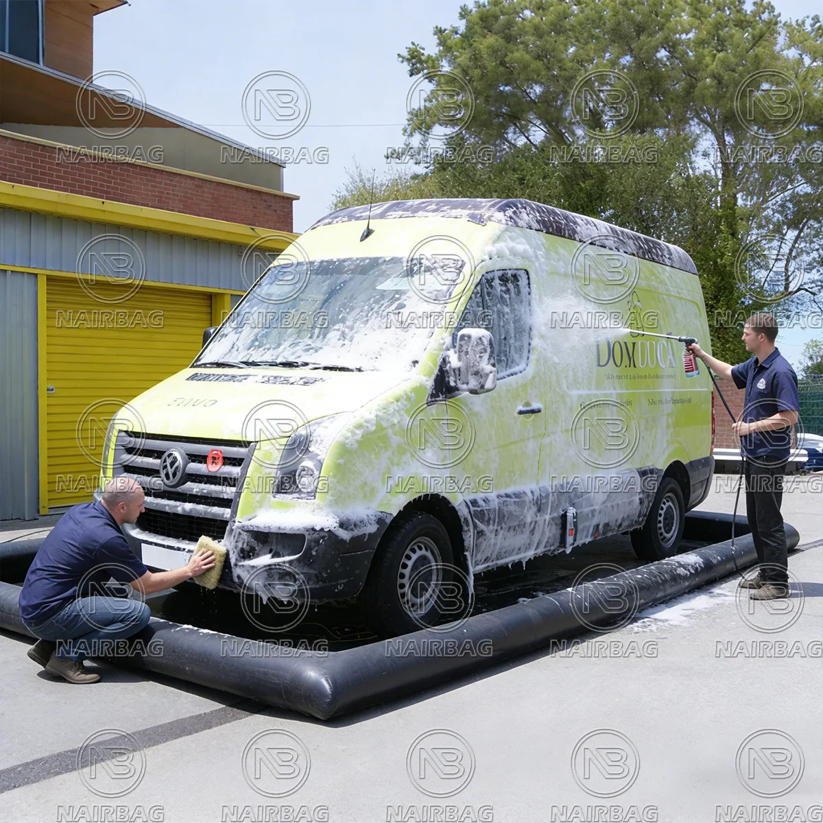 Aufblasbare Auto-Waschmatte für LKW, Tragbare Aufblasbare Reinigungsmatte für Fahrzeuge