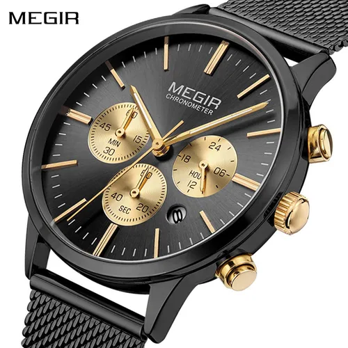 Imagen 1 del producto Relojes MEGIR de lujo para mujer, reloj de pulsera deportivo informal de cuarzo resistente al agua para mujer, reloj de vestir para mujer, reloj femenino de 24 horas 2011