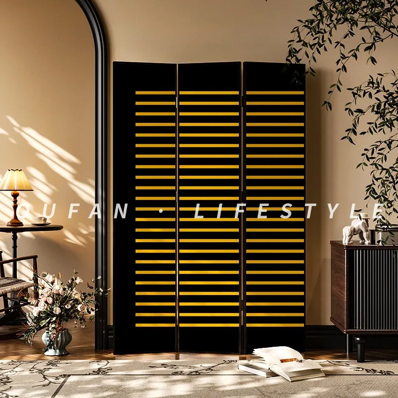 Italian-style screen partition is modern, minimalist, foldable, mobile living room, bedroom concealment, and home use. The entra