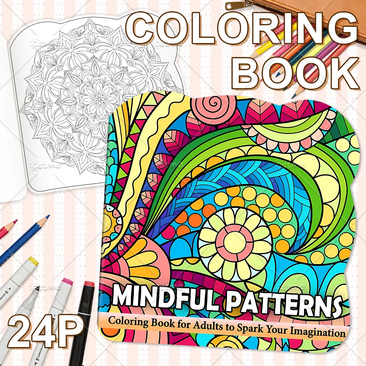 MINDFUL PATTERNS Coloring Book for Adults Cute Cozy Daily Activities Irregular Patterns for Relaxation (Cozy Spaces Coloring)