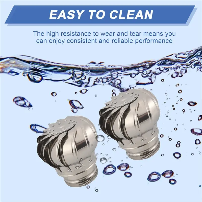 Lightweight 2 Pcs 110Mm Non Power Roof Ventilator Wind Turbines Attic Air Vent For Houses Factory Attic Farm Leak Proof Vent Cap