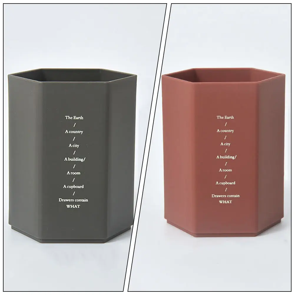 4Pcs Hexagon Desk Pen Holder PP Plastic Multi-Functional Organizer for Pencils Pens Markers Ink Pens Smartphones Remote Controls