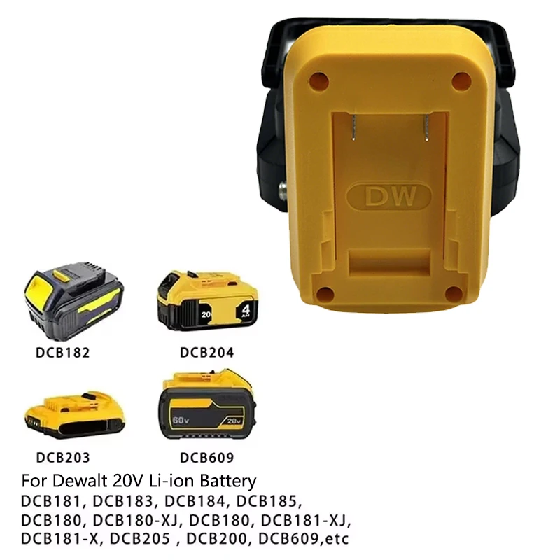 Cordless LED Work Light for Dewalt 18-20V Li-ion Battery Dual USB Portable Adjustable Angle Handle Emergency Light No Battery