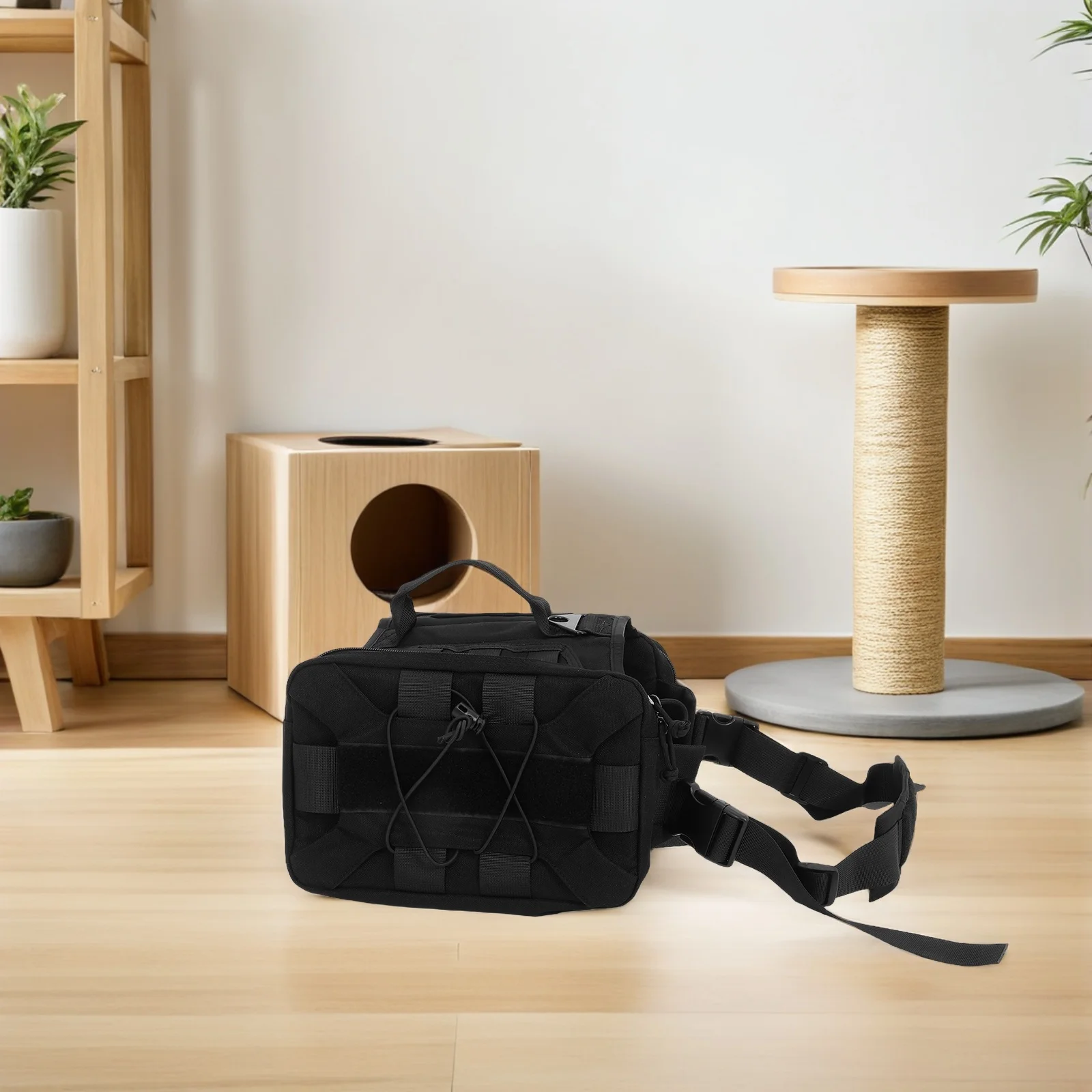 

Large Dog Saddle Bag Nylon Adjustable Hiking Backpack with Side Pockets for Medium and Large Breeds Outdoor Travel Gear Carrier