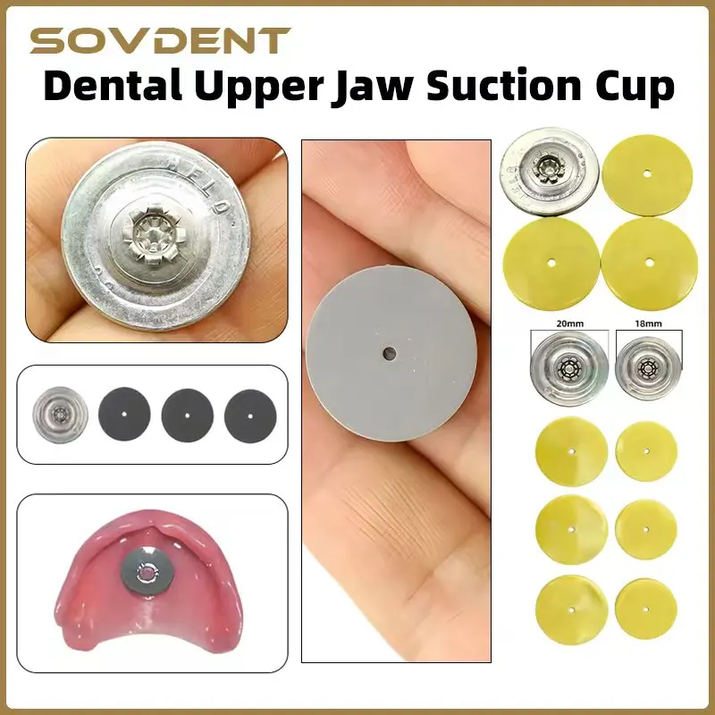 4/10Pcs Dental Suction Cup Upper Maxillary Full Removable Denture Liner Anti-Slip Denture Adhesive Dental Laboratory Materials