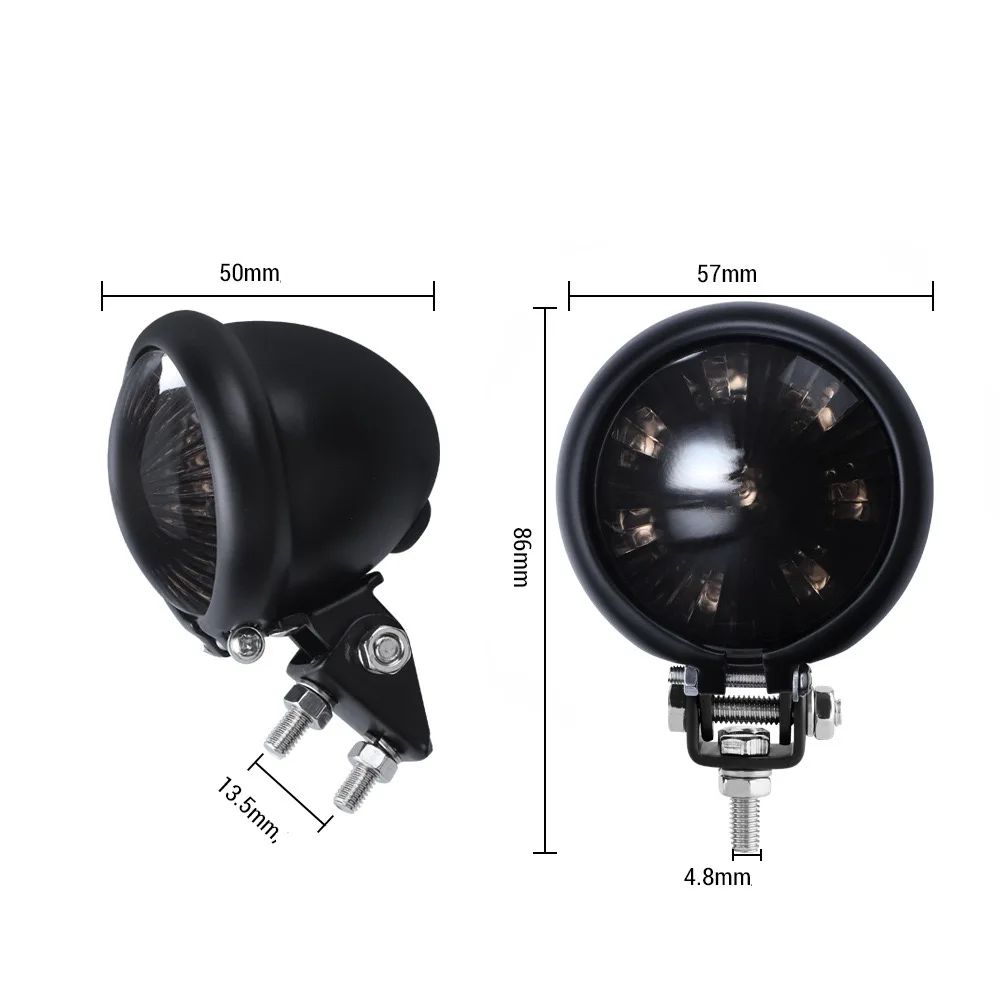Rear Tail Light High Brightness Small Round Retro Motorcycle LED Brake Tail Signal Light For Harley Cafe Racer Honda Yamaha