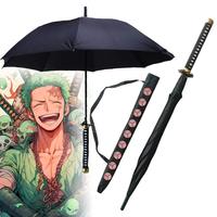 Anime Zoro Katana Umbrella Sword Long Hand Black Parasol Roronoa Zoro Knife Real Size Japanese Katana Sabre Umbrella Raincoa