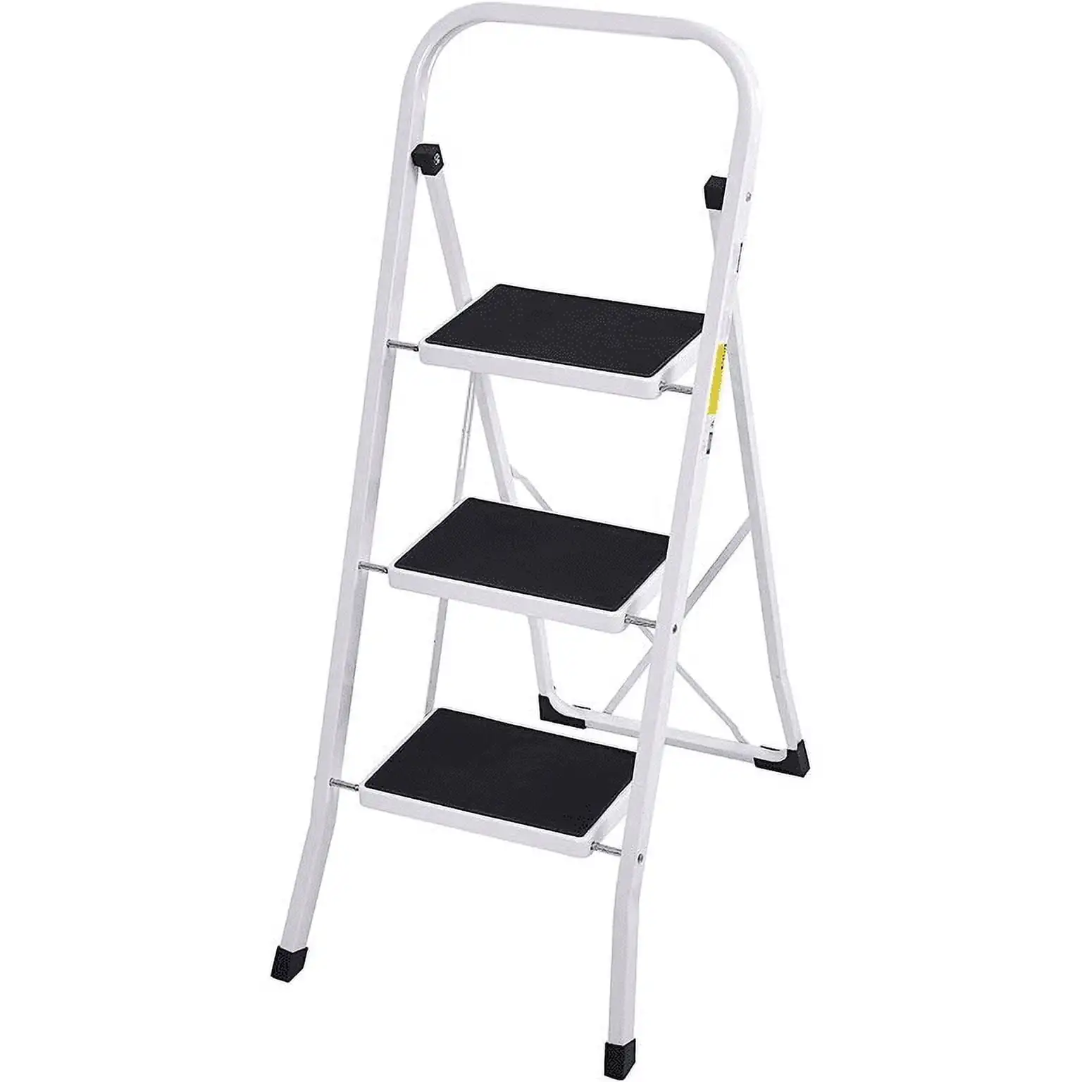 

330lb Capacity 3 Step Steel Ladder, Folding Portable Step Stool w/ Non-Slip Feet, Rubber Pads Office or garage, etc