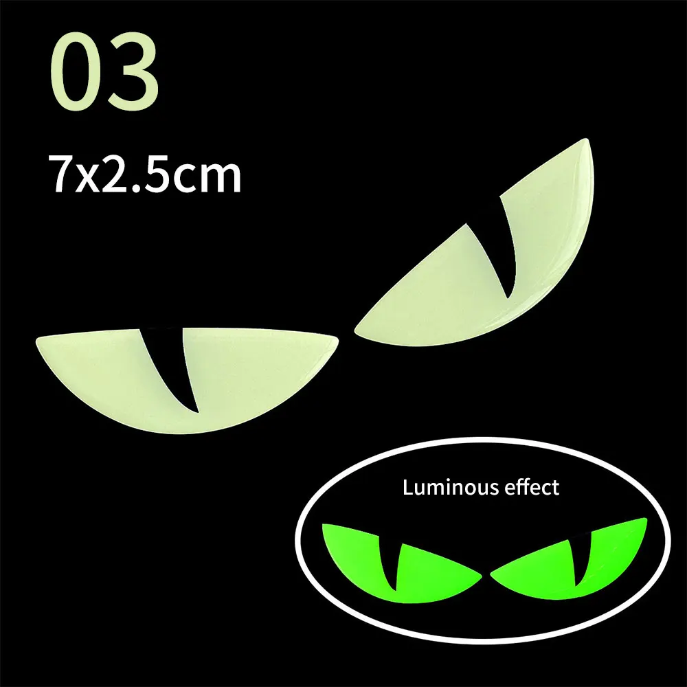 3D Reflective Devil's Eye Luminous Stickers For Car Motorcycle Helmets Decal Decor Improves Night Visibility Safety Durability image 5