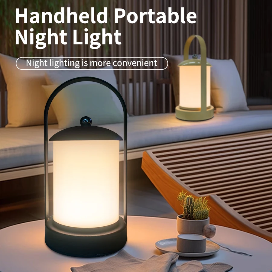 LED ضوء الليل USB قابلة للشحن اللمس التبديل عكس الضوء الجدول مصباح في الهواء الطلق المحمولة مصباح معلق لغرفة النوم صالون مكتب الإضاءة