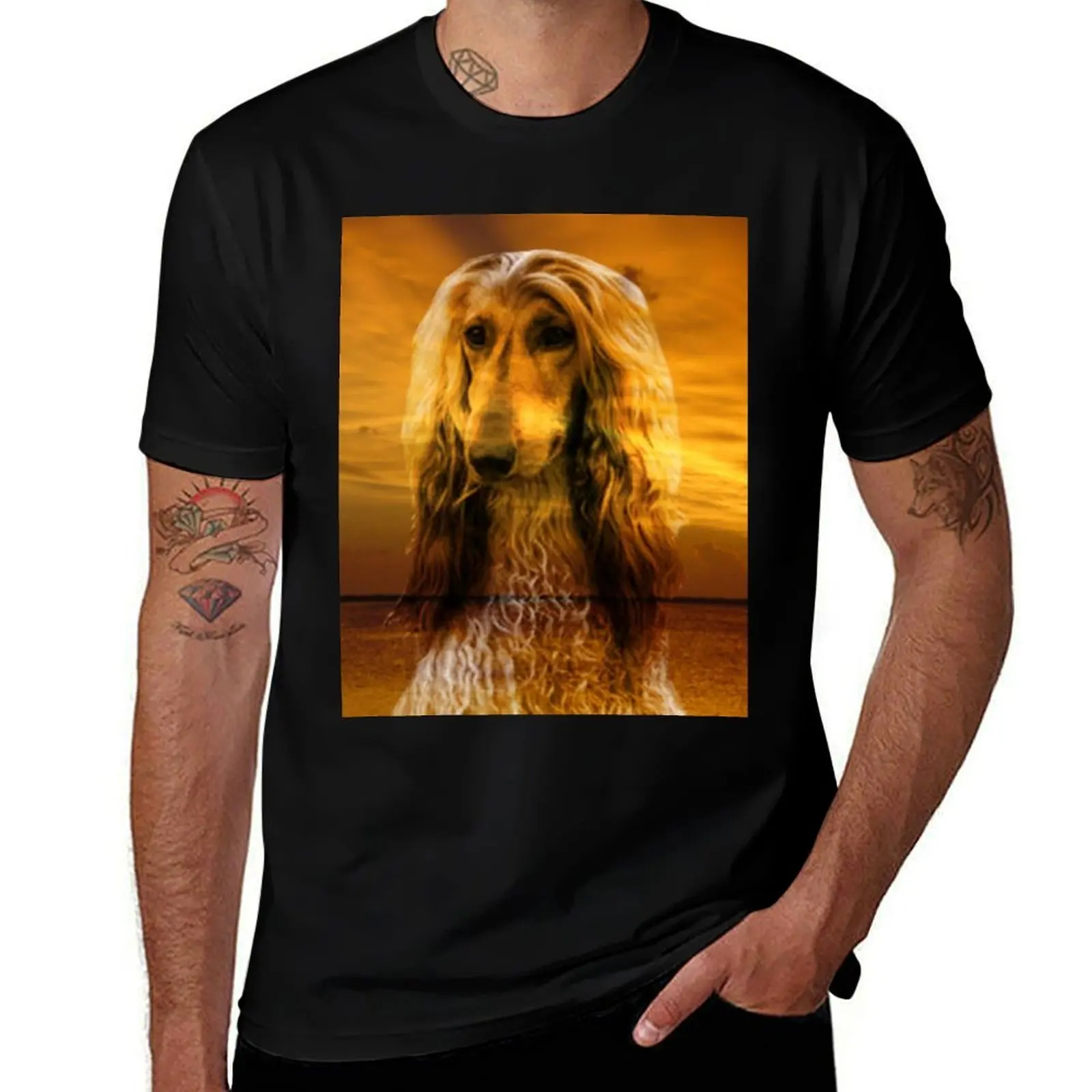 Dog Afghan Hound T-Shirt Holiday Simple Tee Shirt T-Shirt