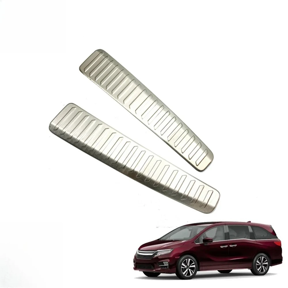 

Inner Rear Bumper Pad Protector Cover For Honda Odyssey 2018 2019 2020 Tail Trunk Scuff Plate Car-Styling Stainless Steel