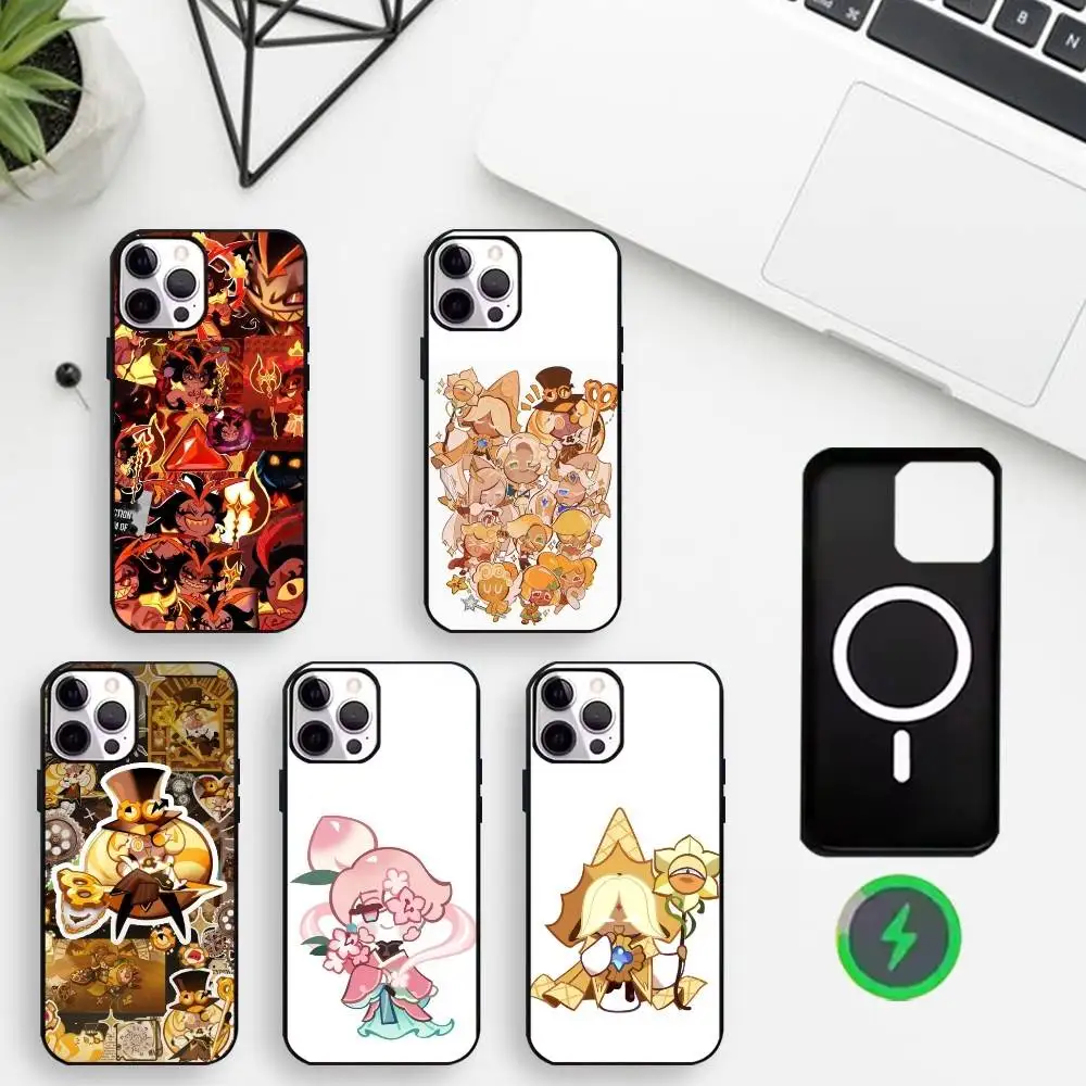 

Game Cookie Run Kingdom Phone Case For iPhone17,16,15,14,13,12,11 Max Black Wireless Charging Protecitve Cover