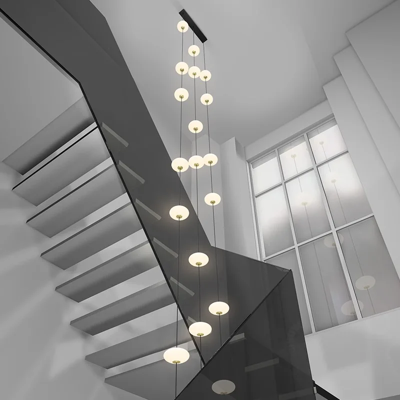 Modern Minimalist LED Pendant Lamps Home Decoration Villa Rotary Staircase Pendant Lamps Hotel Lobby Pendant Lamps