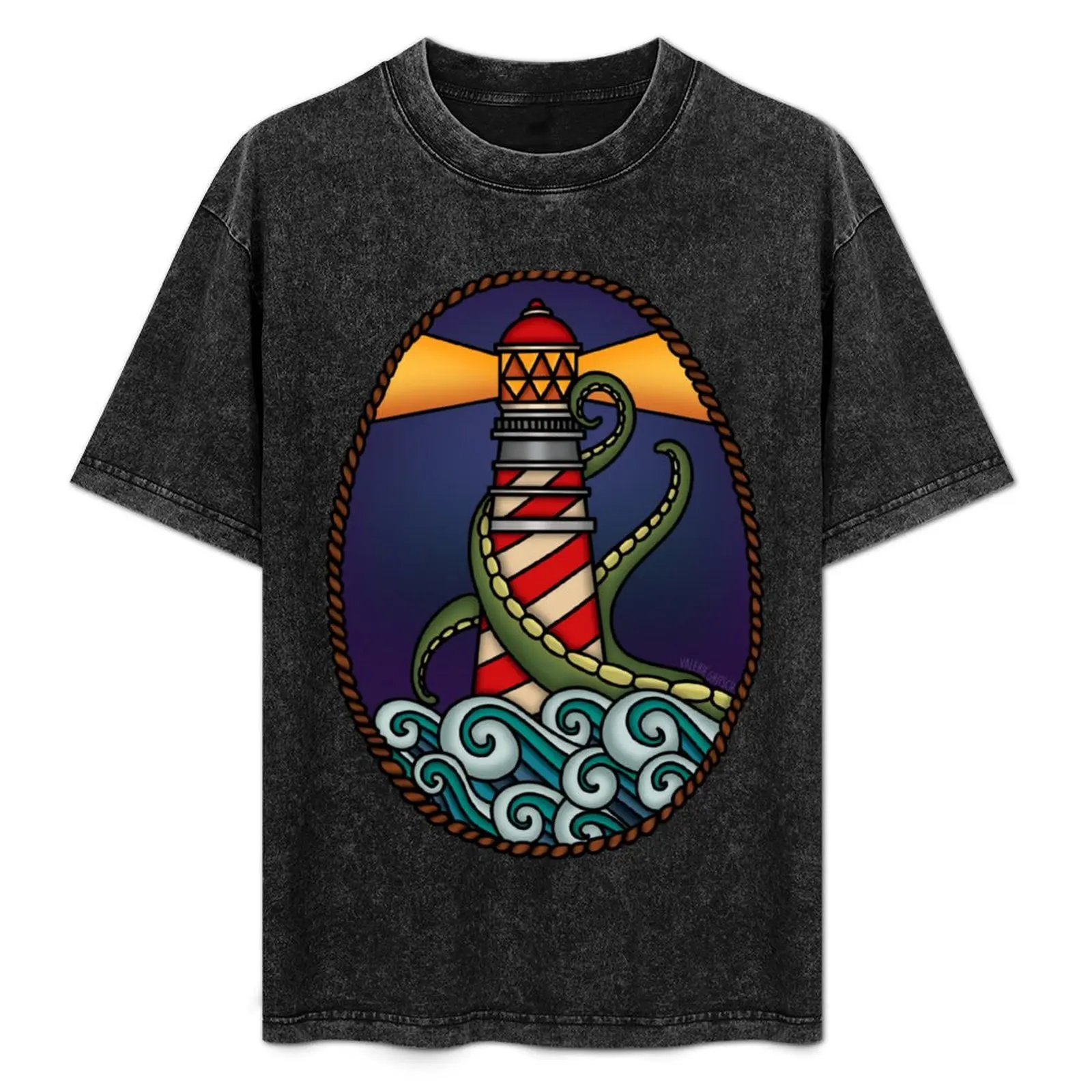 

The Lighthouse & The Kraken T-Shirt basketball graphic tees tops funny t shirts men