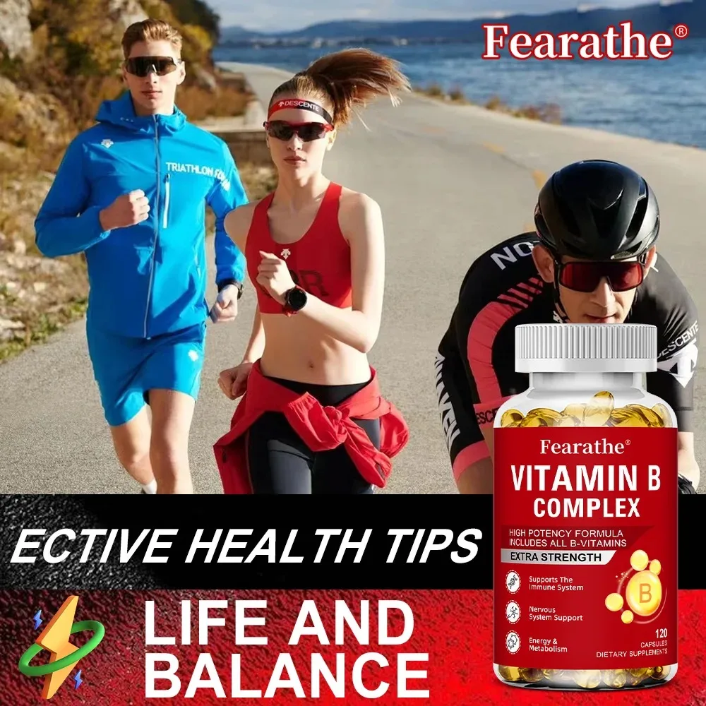 Vitamin B Complex Capsules - Fatigue, Digestion, Stress, Mood Formula, Boosts Energy and Metabolism