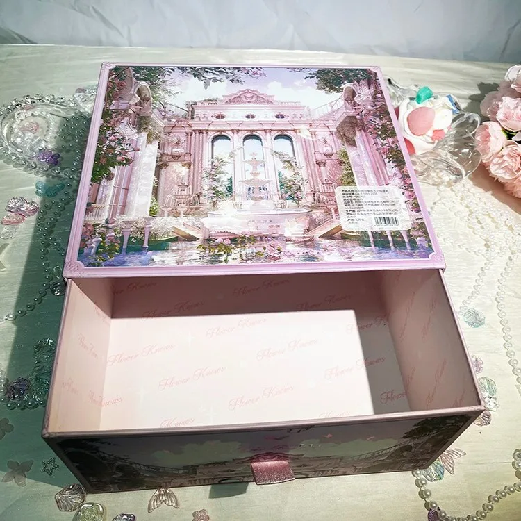 Flower Knows Limited edition pink fantasy palace-style design midsummer night makeup drawer box