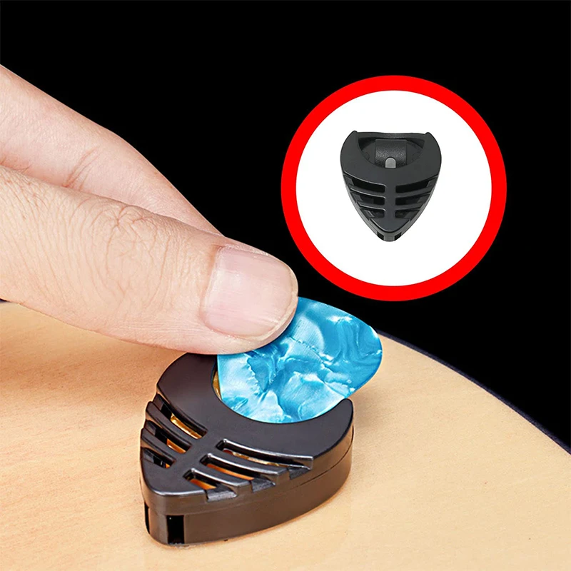 10Pcs Guitar Pick Holder Stick-On Plastic Guitar Pick Case with Adhesive Back for Bass Ukulele Acoustic Guitar Accessories