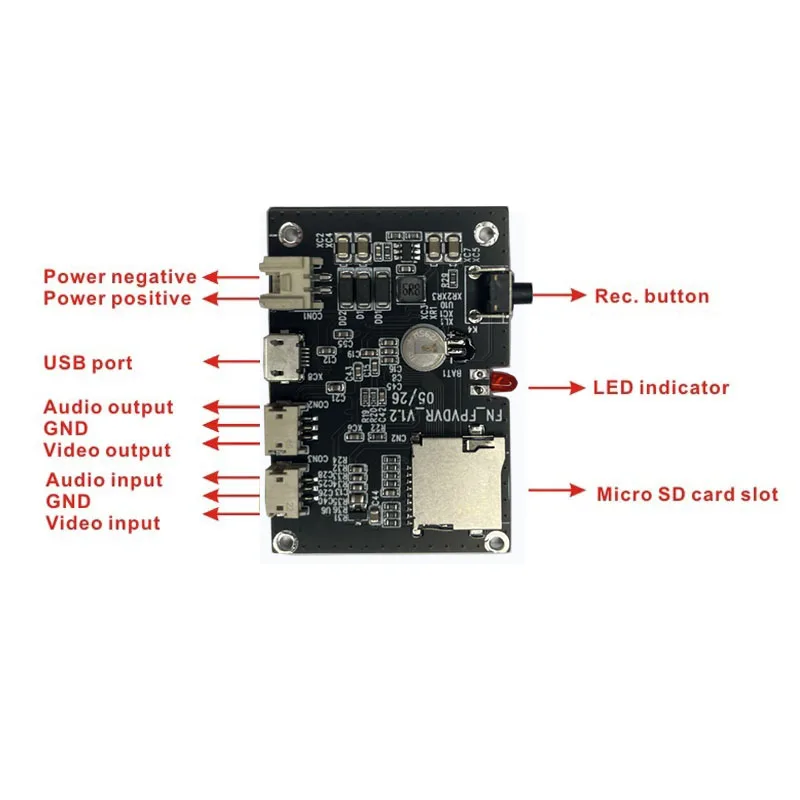 Mini Video Recorder FPV 1CH SD DVR Module PCBA Board 1 Channel CCTV Recorder Motherboard Circuit Board