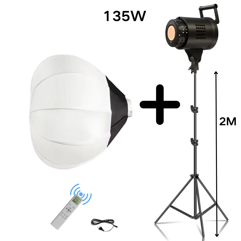 135W Bowens Reflector Video Studio Honeycomb Softbox Photography Light Dimmable LED Light Flash Studio Lighting 3000-6000K
