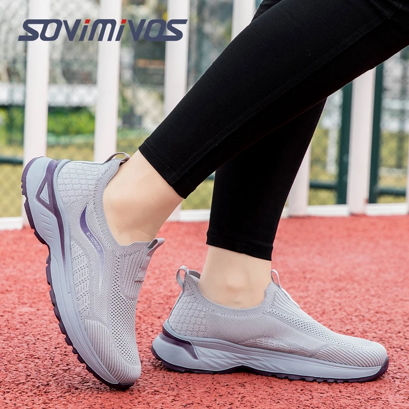 Women's Casual Slip-On Shoes Breathable Soft Bottom Lightweight Quick-Drying round Toe Flat Heel Fashionable Hollow out Design