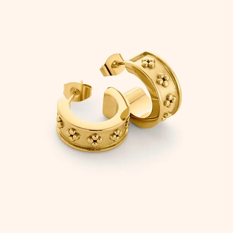 

3D Patterned Earrings Women's Gold Patterned Earrings Gift for Girlfriend Birthday Gift