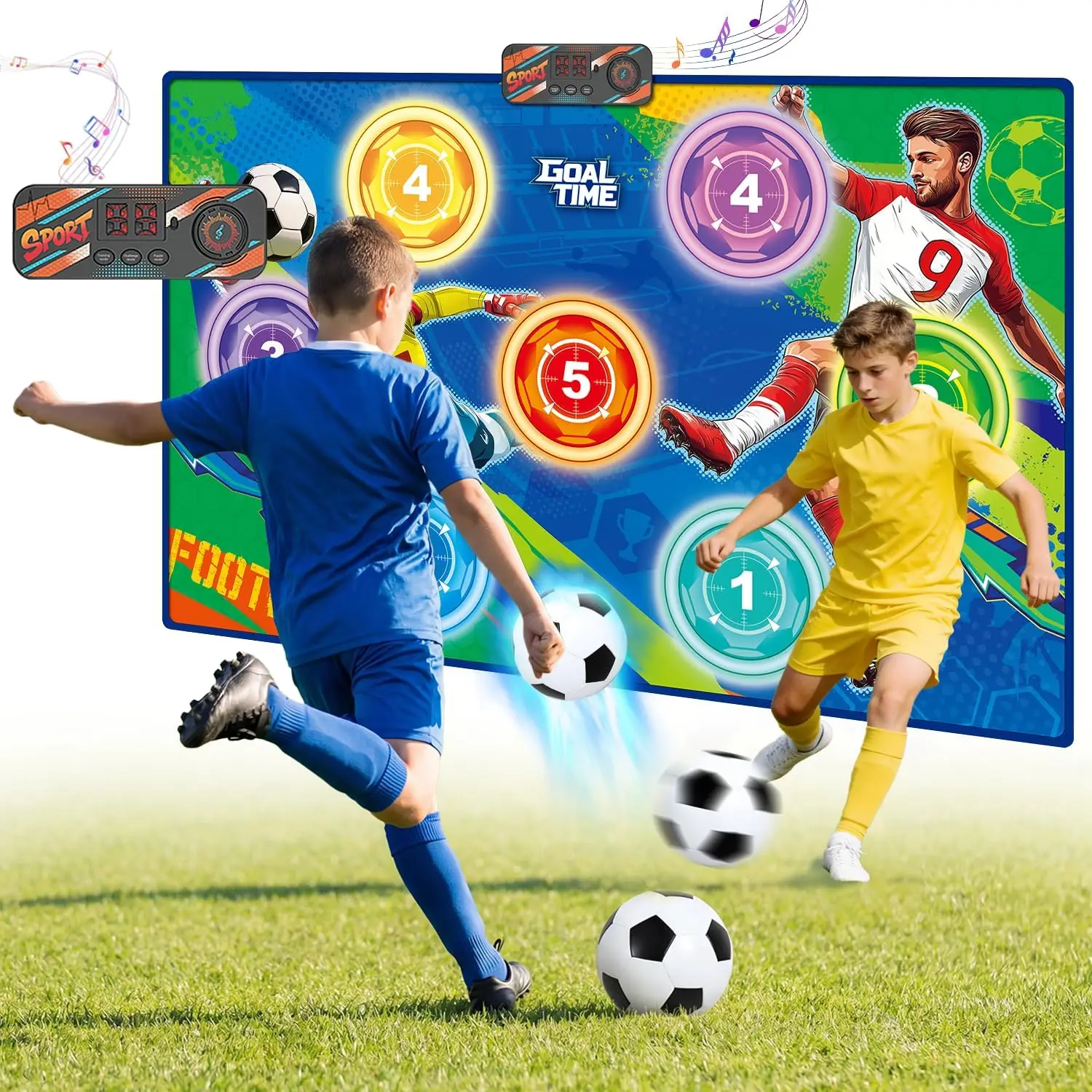 

Electronic Scoring Soccer Toy Game Mat Set, Indoor Outdoor Toss Target with Real-Time Score, Birthday Gifts for Ages 3-12