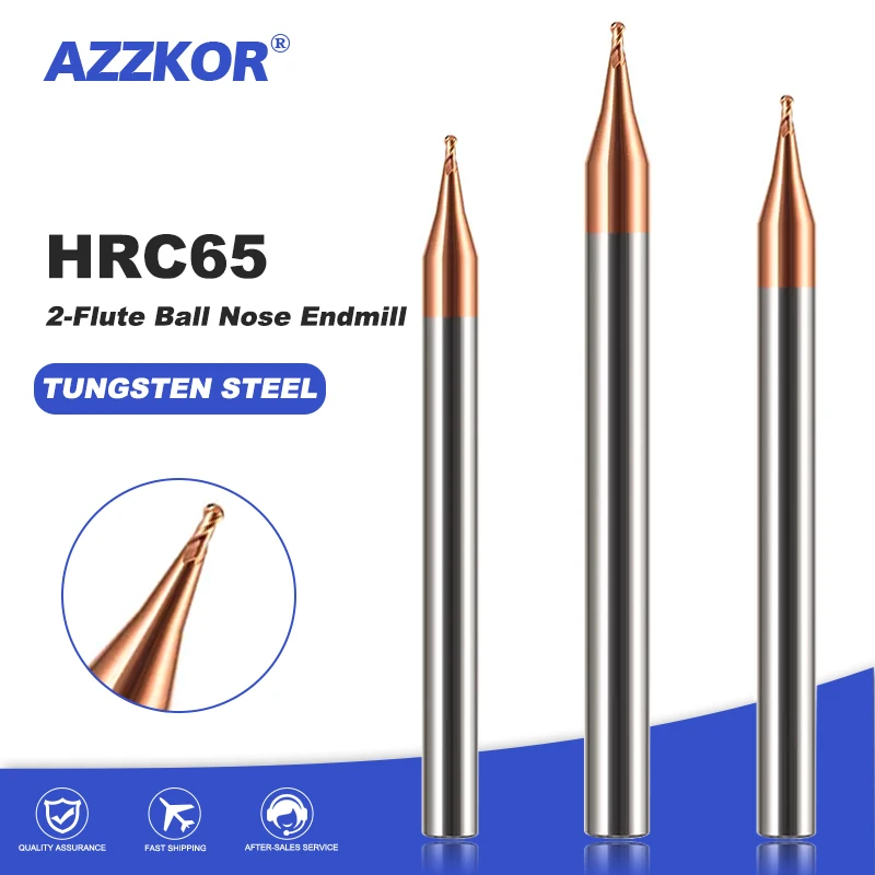 Tungsten Coated Steel Milling Cutter Small Diameter Ball Nose End Mills Alloy Diamete Carbide Machining Cutting Tools For Metal