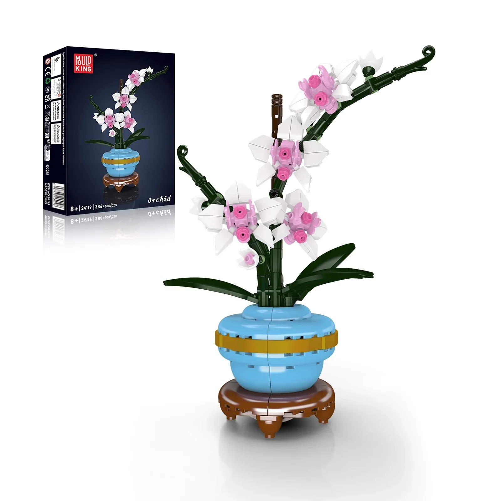 

386pcs Small Block Models - Orchid Plant Floral Series DIY Building Toy with 6 Flower Choices