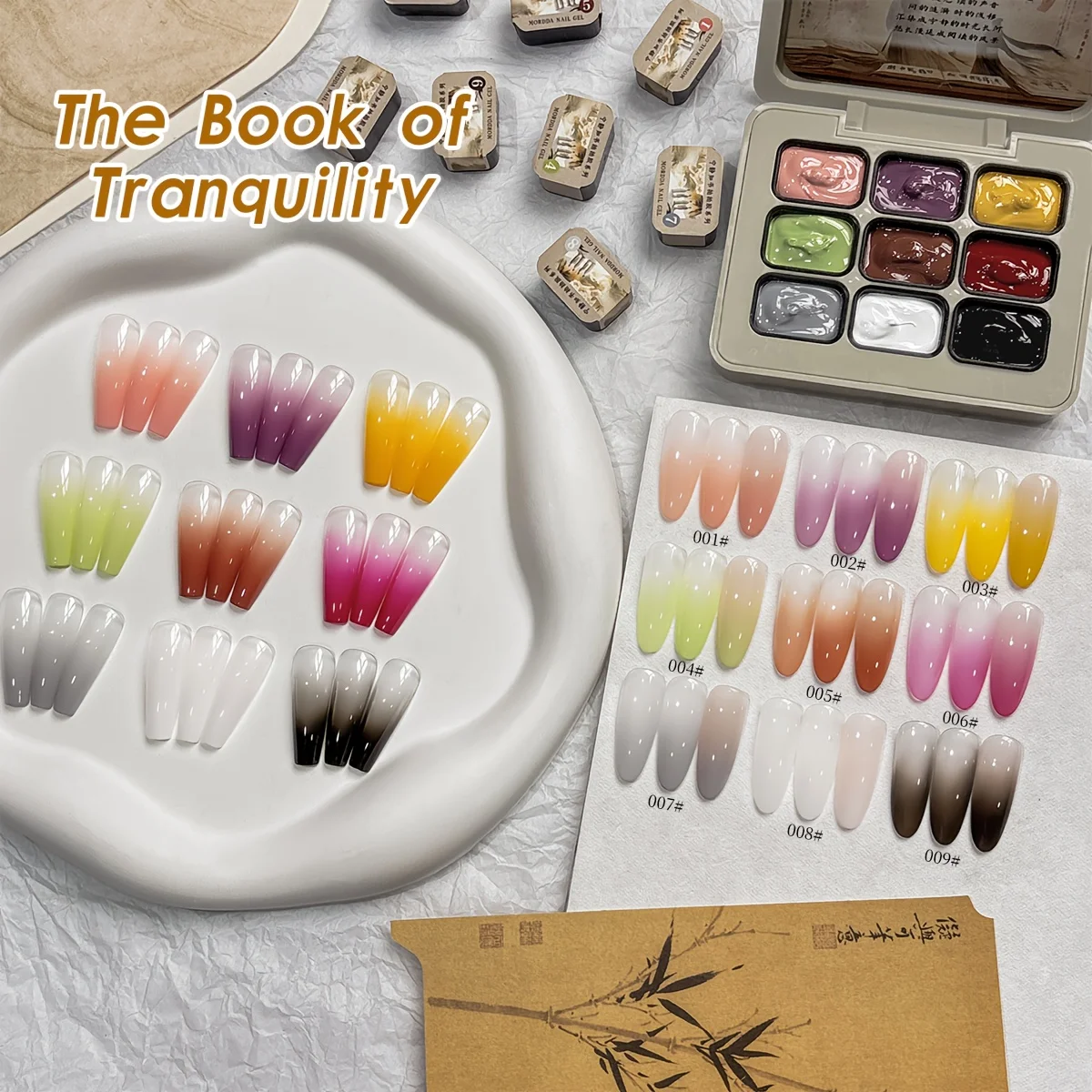 9pcs Fantasy Colors Pat Pat Gel - Professional Gradient Nail Art Powder for Easy Ombre Manicure & Salon Effects