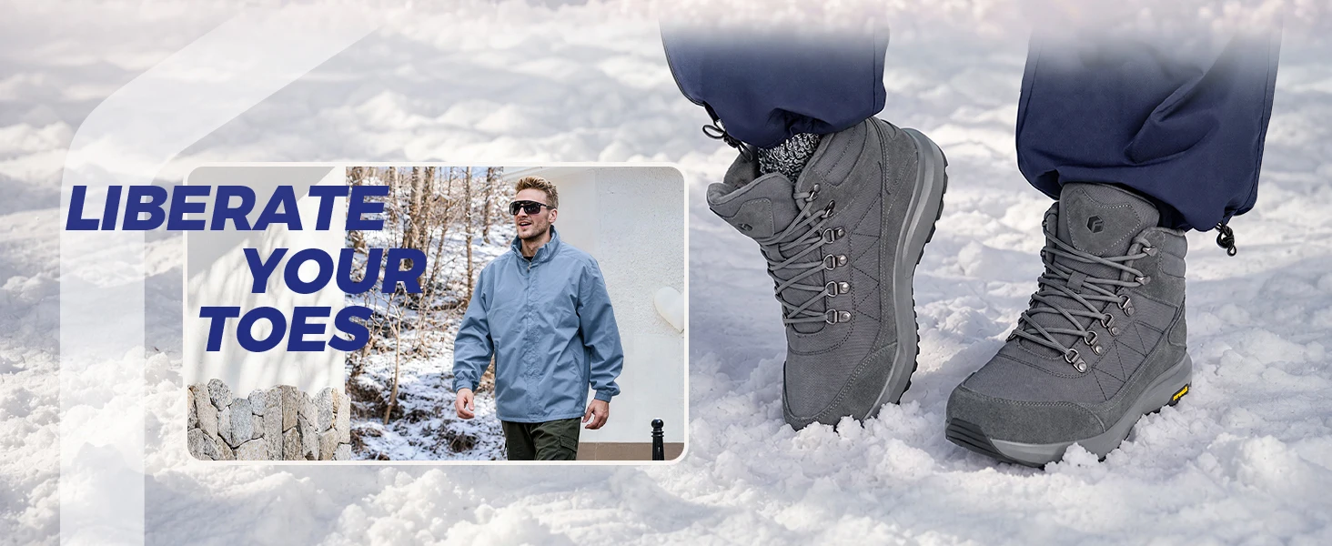 FitVille Herren Winterstiefel, extra breite Wanderschuhe für Männer, wasserabweisend, warm, mit Plüschfutter, Schneewanderstiefel, rutschfest für den Herbst. – Detail 9