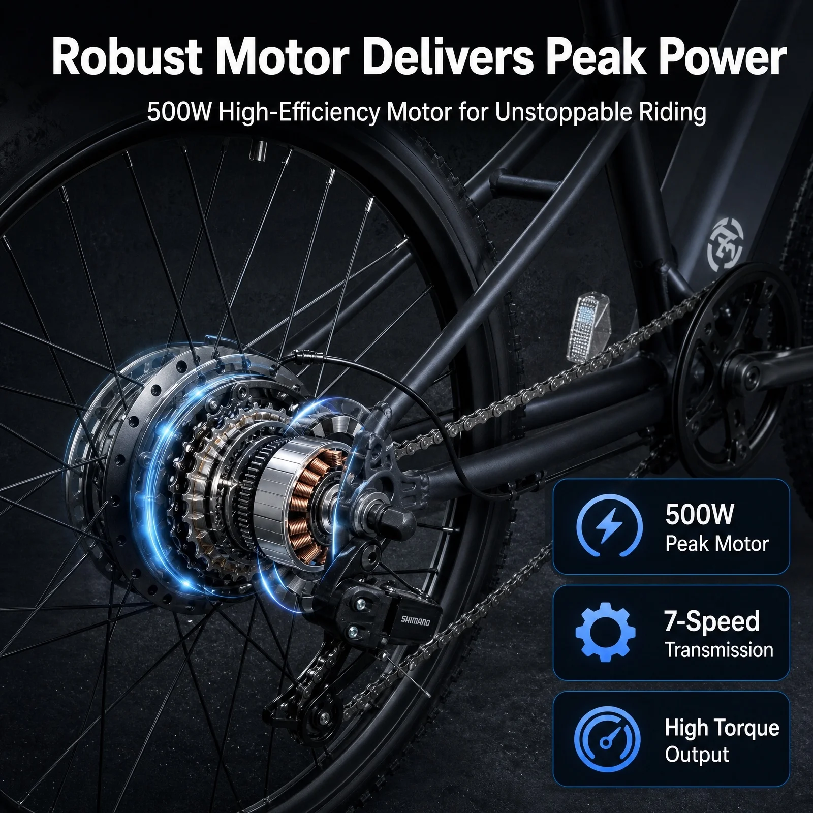 Durable Mountain Ebike for Adults, 500W Powerful Motor for Excellent Hill Climbing Performance, 24 Inch Wide All-Terrain Tires for Sand, Mud & Rock, Responsive Dual Disc Brake System, Large 48V 10.4Ah Battery, Wonderful Gift for Outdoor Enthusiasts
