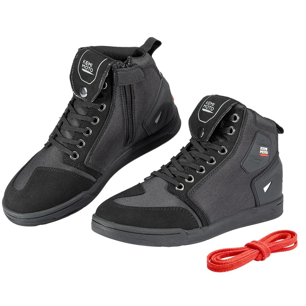 

KEMIMOTO Motorcycle Riding Flat Shoes for Men Daily Casual Short Boots Cycling Anti-collision Anti-slip Protection Street Gear