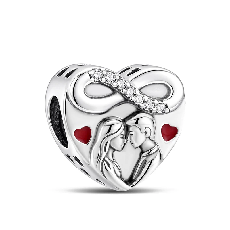 925 Sterling Silber Mode Junge Mädchen Paar Charakter-Serie Anhänger Perlen Passend für Original Armbänder und Armreifen Edles Schmuckgeschenk – Detail 9