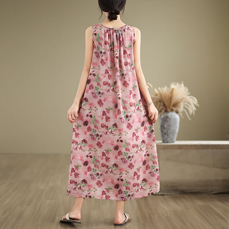 Verano estampado Floral Svel Dr mujer suelta Vaion Casual falda larga A-Line silueta Tea Break Faion talla grande