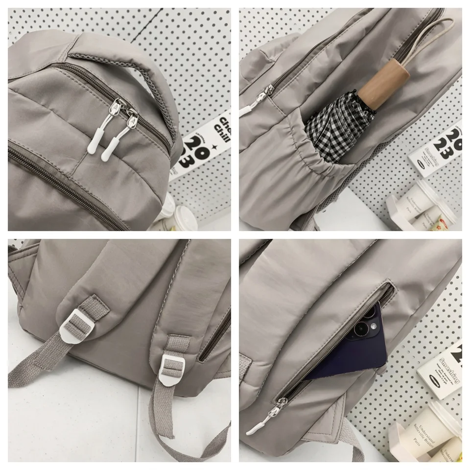 Mochilas leves de nylon para mulheres, mochilas versáteis de lazer para senhoras, mochilas impermeáveis de grande capacidade, designer de simplicidade