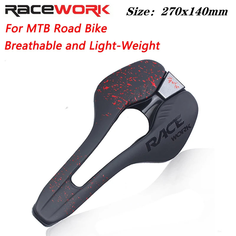 

Велосипедное седло RACEWORK 270x140 мм, ультралегкое сиденье для гоночного велосипеда, мягкое удобное велосипедное седло для мужчин, запчасти для горного велосипеда