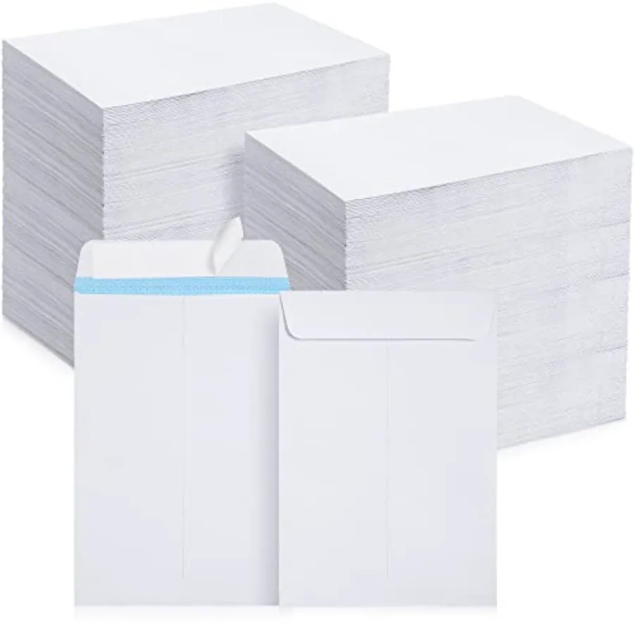 

500 шт. самоклеящихся защитных белых конвертов для каталогов 6 x 9 дюймов, 27 фунтов, предназначенные для безопасной почтовой рассылки, надежно удерживают маленькие буклеты.