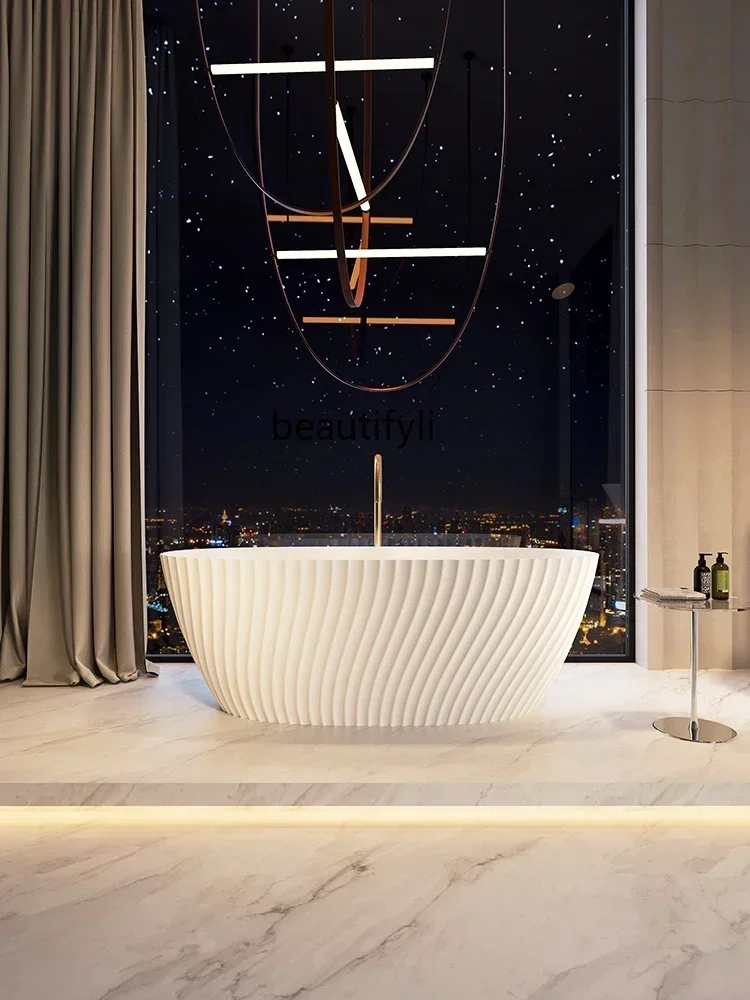 

2003Bathroom Artificial Stone Independent Bathtub Line Terms Household Double Hotel Homestay Qimei Design Bathtub